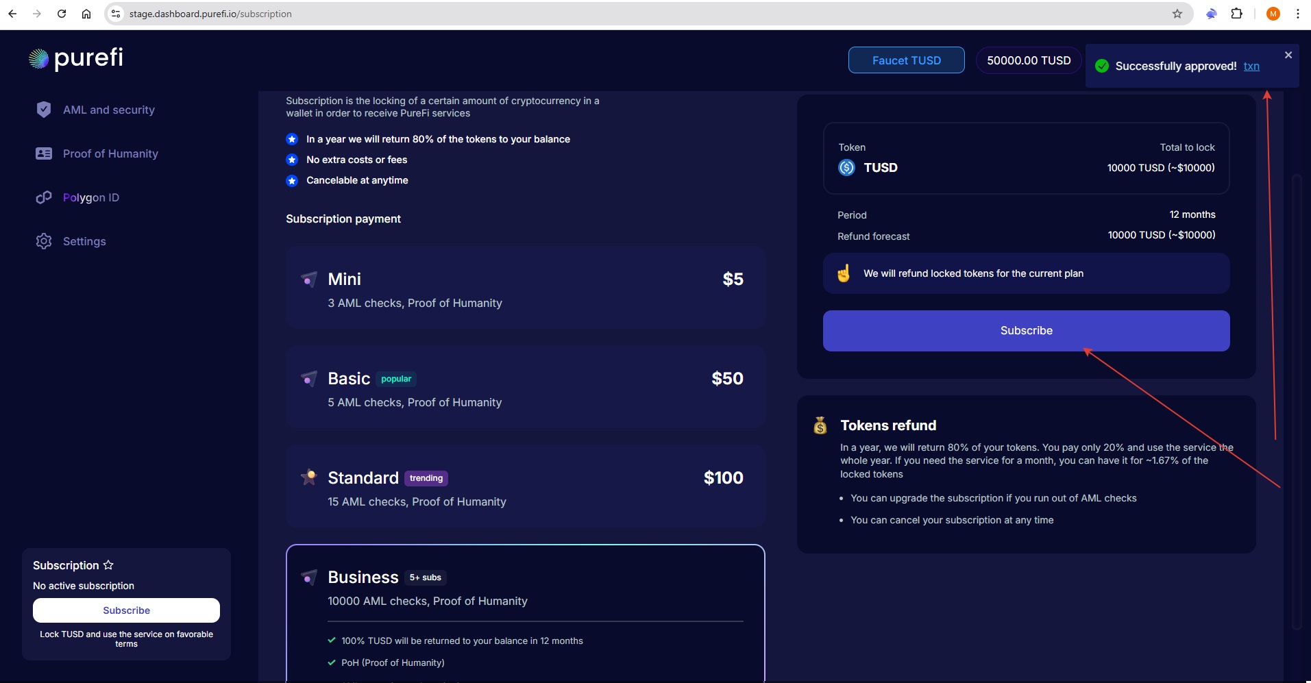 Purchase Approval Success